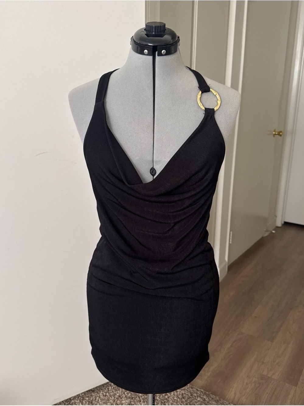 Topshop Cowl Neck Halter Mini Dress